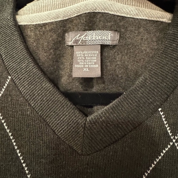 Method Argyle Sweater Vest Mens - black -Size XL Cotton Acrylic - Picture 2 of 7
